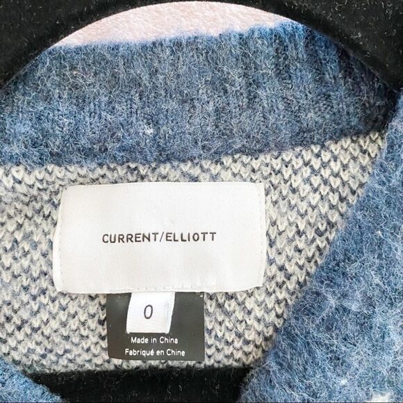 Current/Elliott The Cali Leopard Print Sweater in Blue Extra Small - Picture 8 of 9